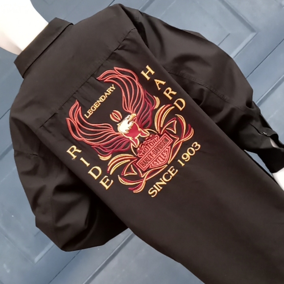Harley-Davidson® Black Amazingly Embroidered 👔 - Picture 2 of 16